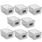 mDesign Metal Food Organizer Storage Basket with Lable Slot, 8 Pack